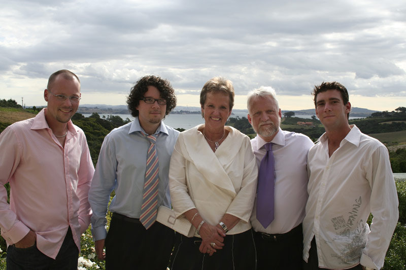 Jase, Chris, Marjan, Ian and Sam, Waiheke Island, Feb 2007 