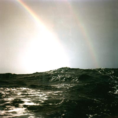 Rainbow over the Pacific Ocean.