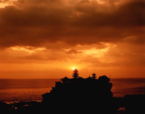 Sunset over Tana Lot, Bali.